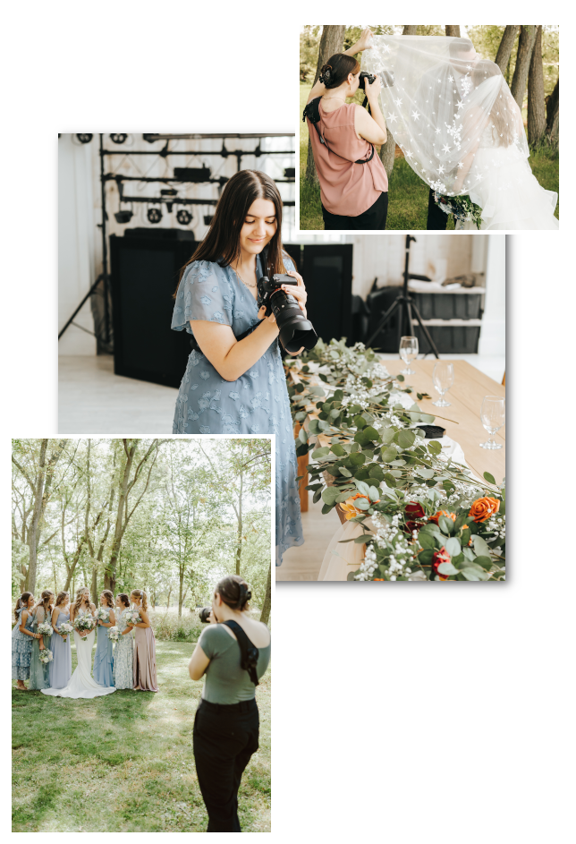 Photographer taking photos of a wedding