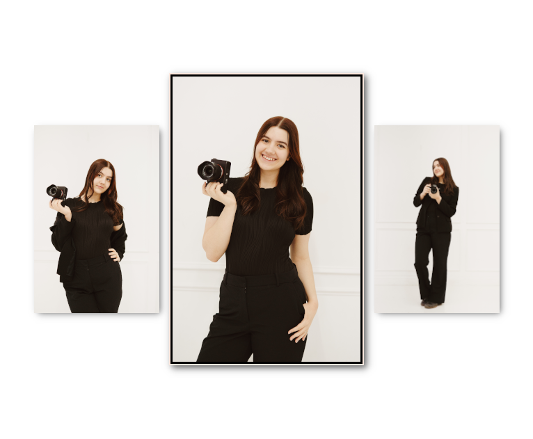 Photographer in Sioux Falls holding camera collage